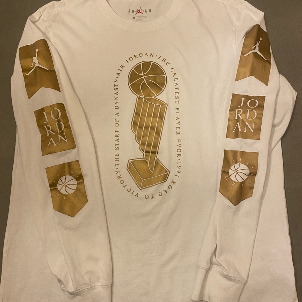 Long Sleeve White Air Jordan Tee